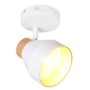 Witte wandspot modern, Riette, met schakelaar