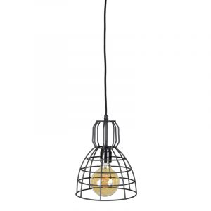 Industriële hanglamp Dexter, zwart, rond