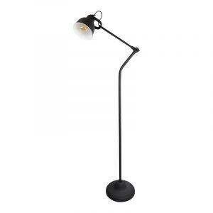 Industriële vloerlamp zwart, Redon, met schakelaar