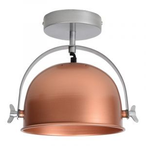 Koperen, industriële plafonnière Felin