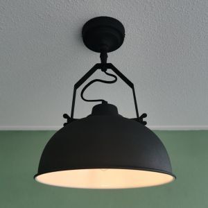 Zwarte, industriële plafonnière Fellen