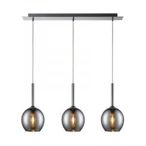 Design hanglamp Gwendolynn, chroom, glas