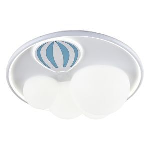 Metalen kinderkamer plafondlamp blauw, Luchtballon, 42W, 3000K LED, 3-staps dimbaar