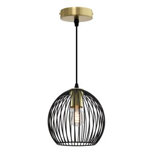 Maxled, Light is Led! Zwart Goud Hanglamp E27 Fitting Industriële