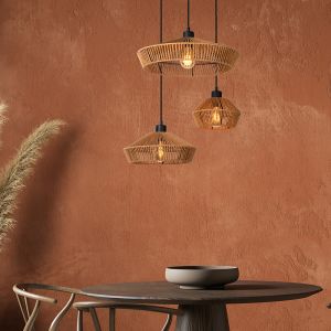 Paco Home Plafondlamp Bamboe Hanglamp Boho Woonkamer Korf Lamp Hangend