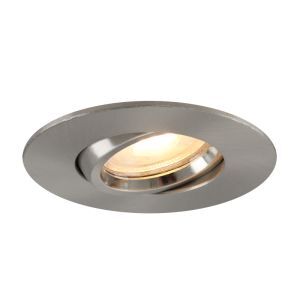 IP44 230V Einbaurahmen Bad | Alu Gebürstet GU10 Flach 68mm - LED Beleuchtung: Birnen, Einbaustrahler, Aufbauspots, Badl, 6,99