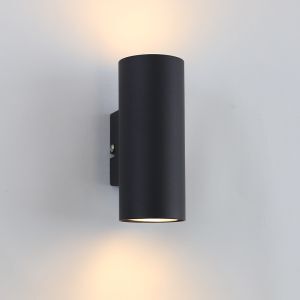 Cilinder wandlamp zwart goud up down