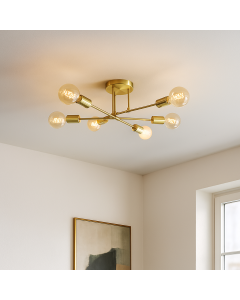 Moderne plafondlamp goud, Amos
