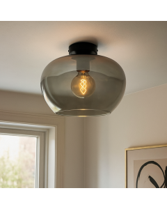 Grijze plafondlamp Vidro, glas, design, medium