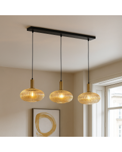 Retro hanglamp amber, Charlois