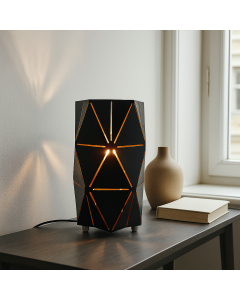 Moderne tafellamp Sivar, zwart, metaal, groot