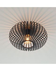 Zwarte plafonniere Lieve, Rond
