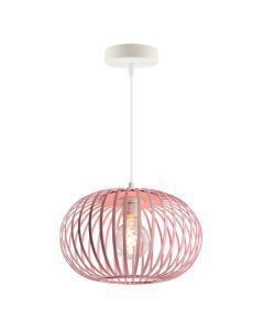 Roze kinder hanglamp Lieve, metaal, industrieel