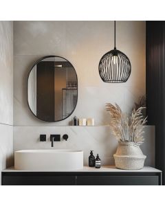 Industriële badkamer hanglamp zwart, Wiro, IP44