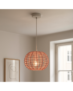 Rotan hanglamp roze, Roza