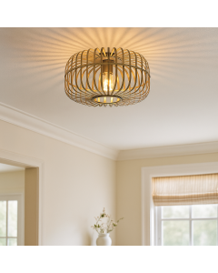 Industriële plafondlamp goud, Tobi