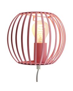 Industriële wandlamp roze, Lieve, met schakelaar