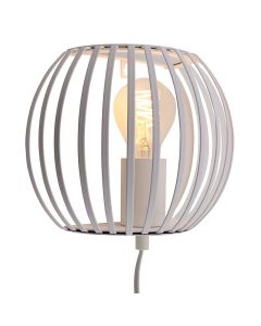 Industriële wandlamp wit, Lieve, met schakelaar