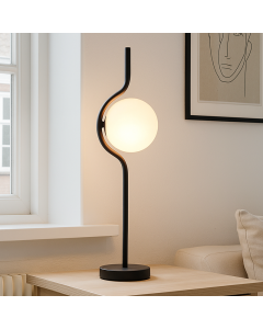 Moderne tafellamp zwart, Merel, met schakelaar