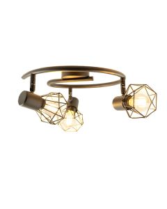 Industriële plafondspot Jaylano, zwart, rond, 3L