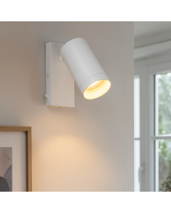 Moderne wandspot wit, Nadi, met schakelaar