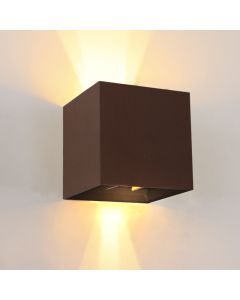 Moderne up down wandlamp roestkleurig, Dion, IP65