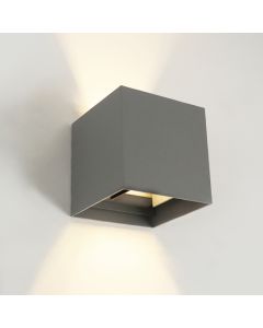 Moderne up down wandlamp grijs, Dion, IP65