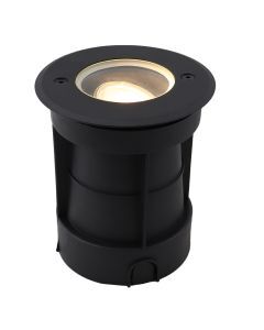 Aluminium grondspot zwart, Catamarca, IP65, kantelbare lichtstraal