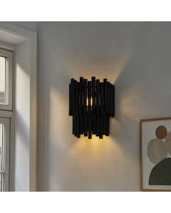Moderne wandlamp zwart, Joelle, met schakelaar