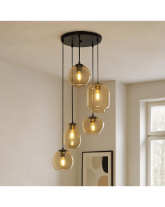 Moderne hanglamp amber, Caia