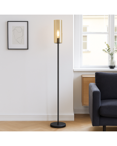 Moderne vloerlamp amber, Gaya, met schakelaar