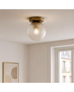 Retro plafondlamp transparant, Johnson