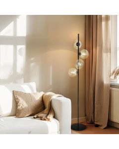 Design vloerlamp amber, Remo, met schakelaar