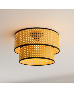 Rotan plafondlamp bruin, Kirsten