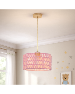 Papieren hanglamp roze, Mickey