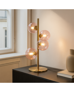 Design tafellamp roze, Remo, met schakelaar