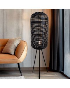 Industriële vloerlamp zwart, Pinar, met schakelaar