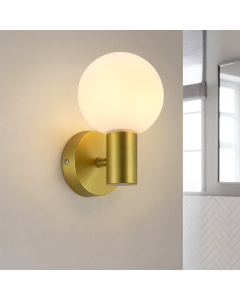 Moderne badkamer wandlamp goud, Amer, IP44