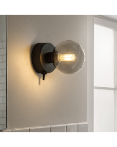 Moderne badkamer wandlamp zwart, Amer, IP44
