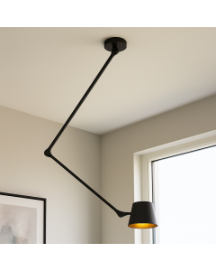 Moderne plafondlamp zwart, Rinke