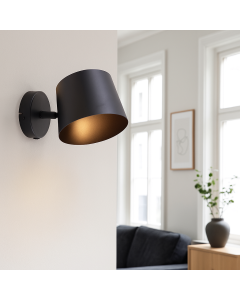 Moderne wandspot zwart, Rinke, met schakelaar