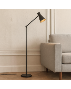 Moderne vloerlamp zwart, Steve, met schakelaar