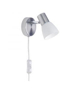 Metalen wandlamp chroom, Alaya, met schakelaar