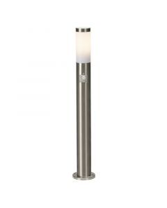 Kunststof staande buitenlamp met bewegingssensor chroom, Tom, IP44