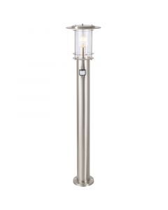 Metalen staande buitenlamp met bewegingssensor chroom, Shamayra, IP44