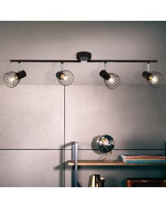 Industriële plafondspot Adama, zwart
