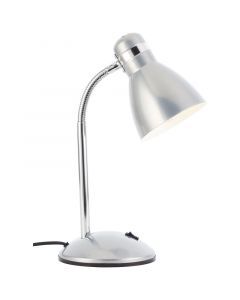 Kunststof bureaulamp zilver, Santana, met schakelaar