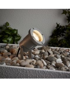 Grijze prikspot Shanna, Metaal, 3W warm wit LED