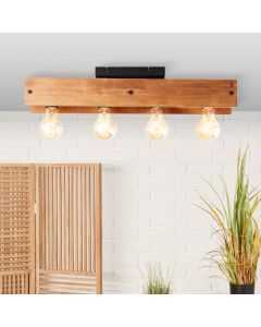 Houten plafondlamp bruin, Rasha