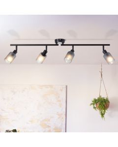 Glazen plafondspot zwart, Fanny